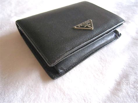 prada bi fold saffiano|Black Saffiano Leather Wallet .